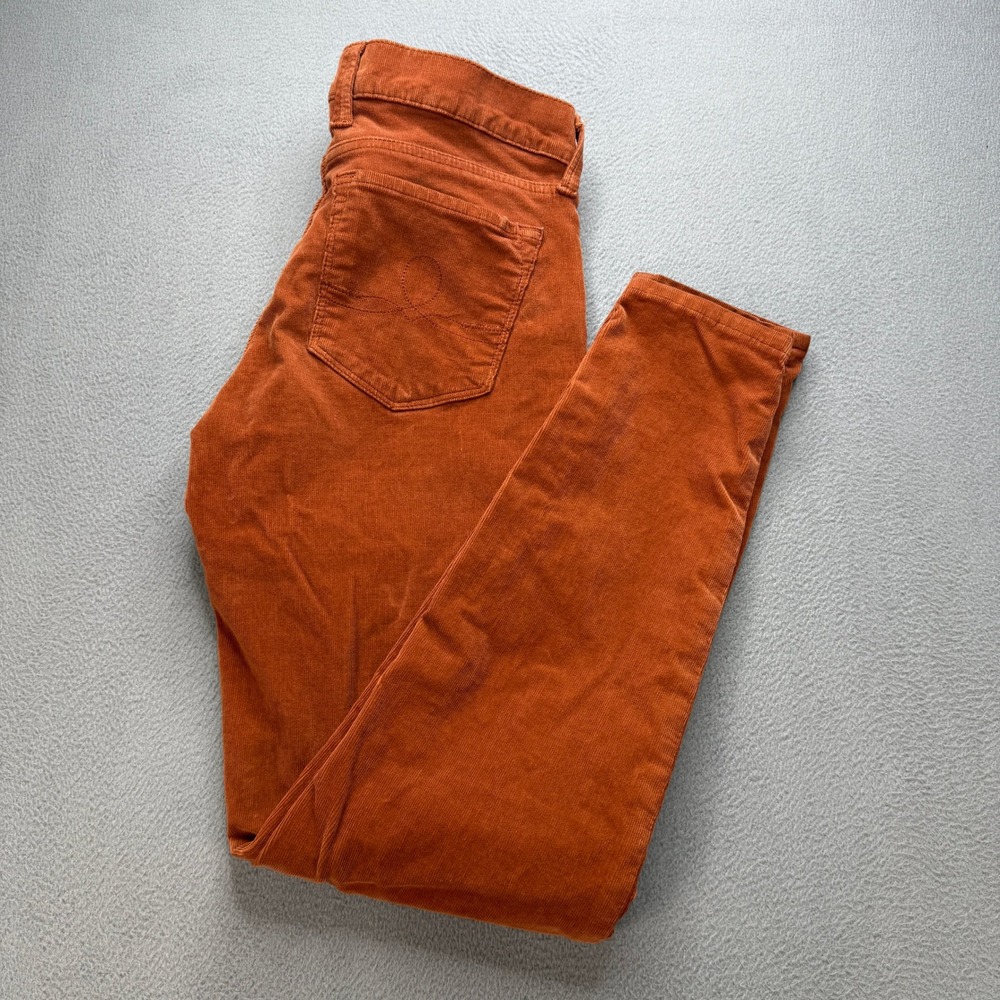 Lucky Brand Sofia Skinny Corduroy Pants Womens 2/26 Orange Cotton Blend Slim Fit